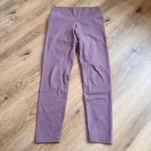 YUNOGA Womens High Waisted Leggings Mauve Purple Size L 7/8 Length Activewear